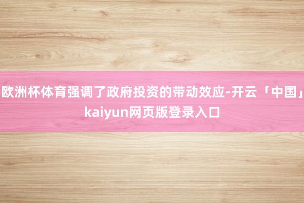 欧洲杯体育强调了政府投资的带动效应-开云「中国」kaiyun网页版登录入口