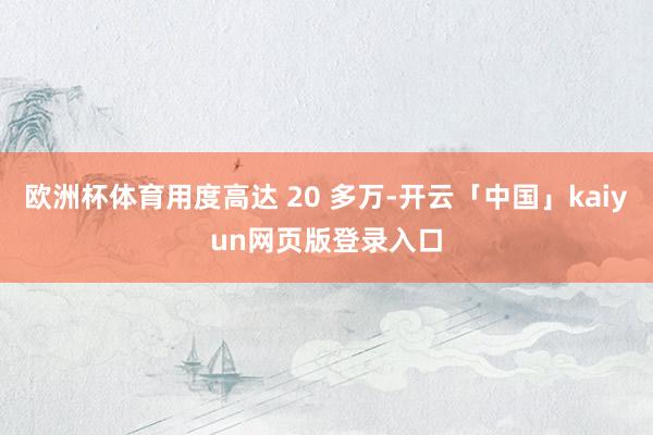 欧洲杯体育用度高达 20 多万-开云「中国」kaiyun网页版登录入口