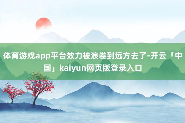 体育游戏app平台效力被浪卷到远方去了-开云「中国」kaiyun网页版登录入口