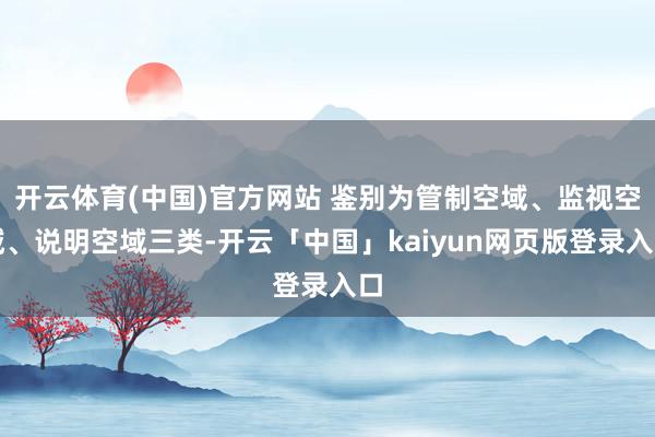 开云体育(中国)官方网站 鉴别为管制空域、监视空域、说明空域三类-开云「中国」kaiyun网页版登录入口