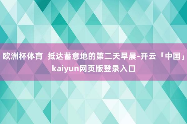 欧洲杯体育 抵达蓄意地的第二天早晨-开云「中国」kaiyun网页版登录入口