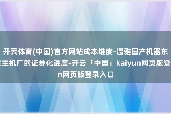 开云体育(中国)官方网站成本维度-温雅国产机器东说念主主机厂的证券化进度-开云「中国」kaiyun网页版登录入口