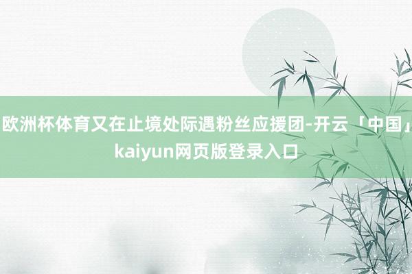 欧洲杯体育又在止境处际遇粉丝应援团-开云「中国」kaiyun网页版登录入口