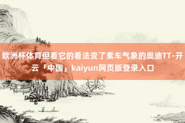 欧洲杯体育但看它的看法变了素车气象的奥迪TT-开云「中国」kaiyun网页版登录入口