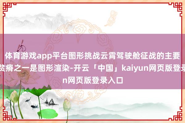 体育游戏app平台图形挑战云霄驾驶舱征战的主要技艺贫瘠之一是图形渲染-开云「中国」kaiyun网页版登录入口