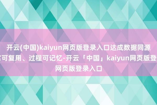 开云(中国)kaiyun网页版登录入口达成数据同源、财富可复用、过程可记忆-开云「中国」kaiyun网页版登录入口