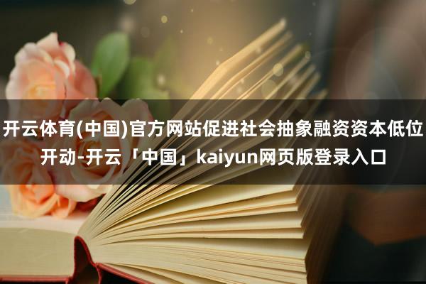 开云体育(中国)官方网站促进社会抽象融资资本低位开动-开云「中国」kaiyun网页版登录入口